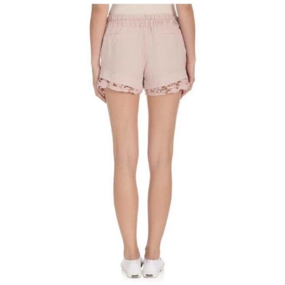 IRO Dainie Crepe High Waisted Pull on Shorts Lace Trim Dusty Rose 40 - Picture 4 of 7